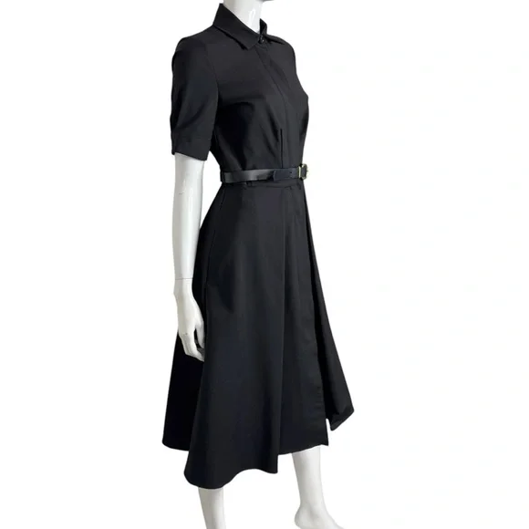 Donna Karan Short Sleeve Black A-Line Midi Dress - Picture 4 of 9